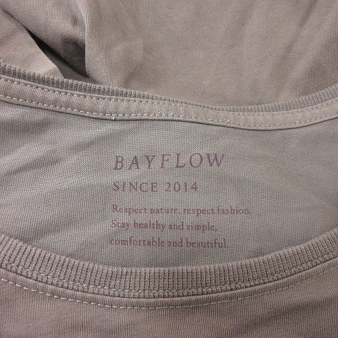 ベイフロー BAYFLOW Tシャツ カットソー チュニック 半袖 F 茶 ブラウン /YI レディース_画像6
