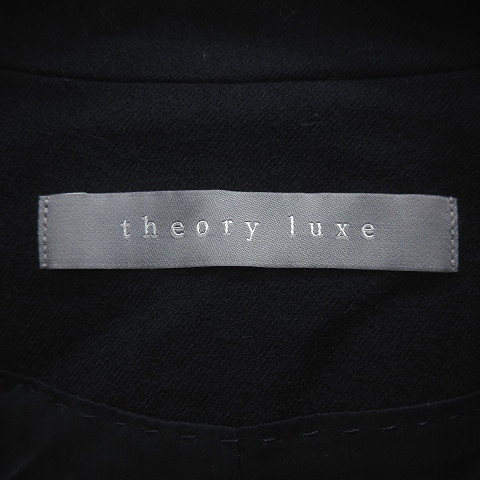 セオリーリュクス theory luxe ノーカラージャケット 総裏地 ウール 38 紺 ネイビー /AU レディース_画像6