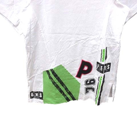 パーソンズ PERSON'S Tシャツ カットソー プリント 半袖 L 白 ホワイト /YK メンズ_画像3