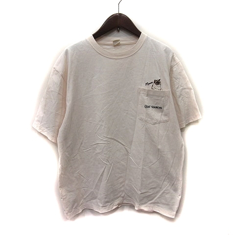 パワートゥーザピープル POWER TO THE PEOPLE Tシャツ カットソー 半袖 刺繍 M 白 オフホワイト /YI メンズ_画像1