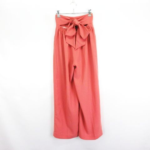  Jeanasis JEANASIS широкий брюки низ длинный длина задний лента легкий F розовый Brown *EKM женский 