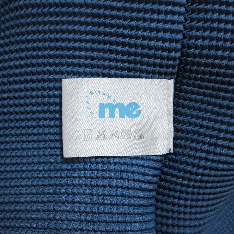 ミーイッセイミヤケ me ISSEY MIYAKE 美品 カットソー プリーツ 長袖 ハイネック プルオーバー 柄 青 ブルー ■GY09 X レディース_画像9