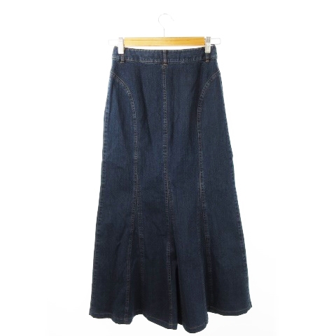  Lounie LOUNIE юбка Denim тугой русалка длинный maxi стрейч стежок 38 синий голубой /CK24 * женский 