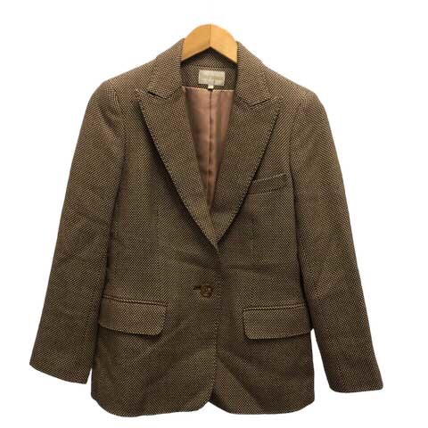  Junko Shimada JUNKO SHIMADA jacket blaser V neck wool tweed lining long sleeve 11 tea Brown beige lady's 