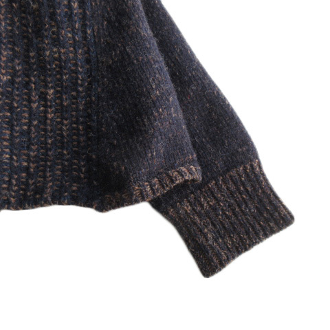  Gap GAP cardigan Mix knitted . braided Ram wool XS/S navy blue navy lady's 
