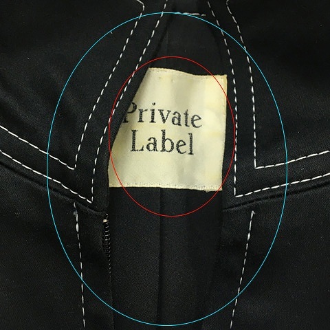  Private Label Private label jacket turn-down collar blouson Zip up middle plain 7 minute sleeve M black black lady's 