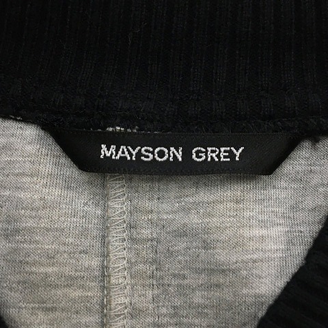 メイソングレイ MAYSON GREY ジャケット ジャンパー ブルゾン 切替 無地 スウェット 異素材 長袖 2 グレー 黒 ブラック レディース_画像5