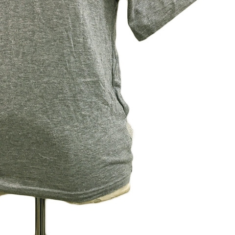 アメリカンラグシー AMERICAN RAG CIE カットソー Tシャツ プルオーバー ラウンドネック 杢 無地 ツイスト 半袖 F グレー レディース_画像3