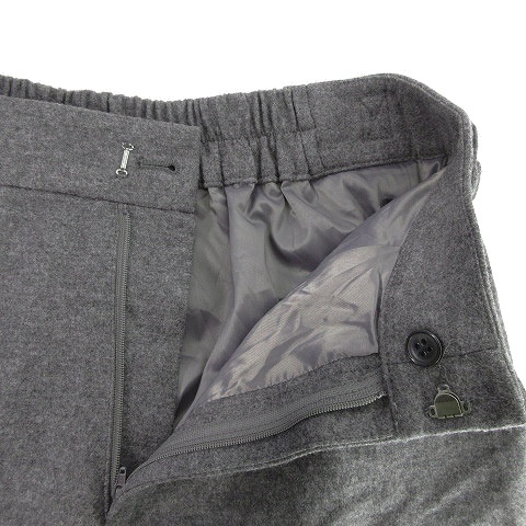  Untitled UNTITLED pants wide tuck Zip fly wool thick plain 2 gray bottoms /BT lady's 