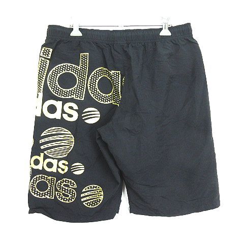  Adidas Neo adidas neo брюки низ Short половина Logo нейлон L черный × Gold спорт одежда *EKM мужской 