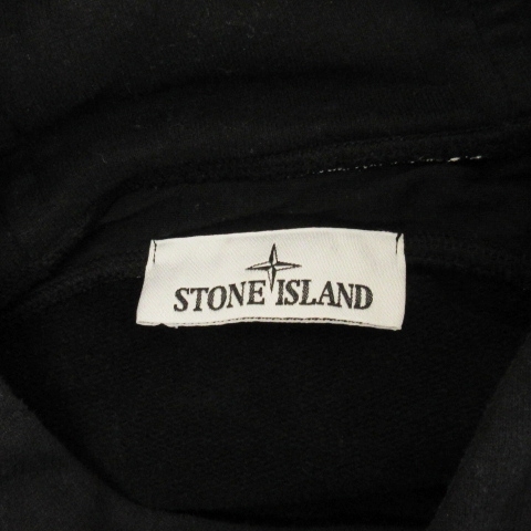 ストーンアイランド STONE ISLAND スウェット パーカー プルオーバー 裏起毛 ブラック L メンズ_画像6