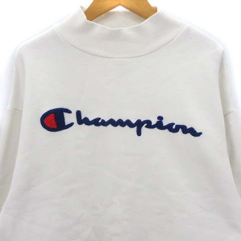 チャンピオン CHAMPION モックネックロゴスウェット C3-Q033 トレーナー 裏起毛 コットン 白 ホワイト S トップス メンズ_画像2