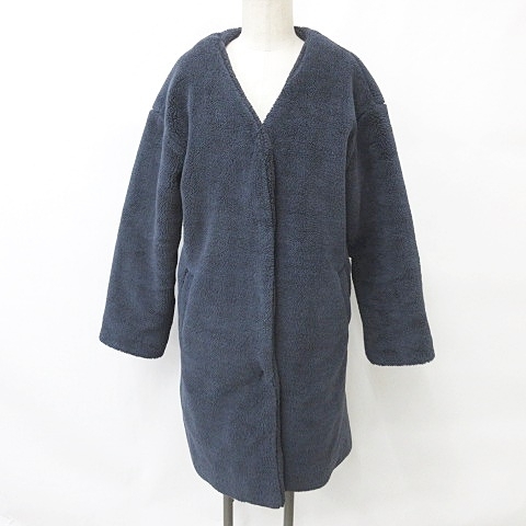  J Ferrie J.FERRY coat boa coat no color long oversize navy blue navy 40 lady's 