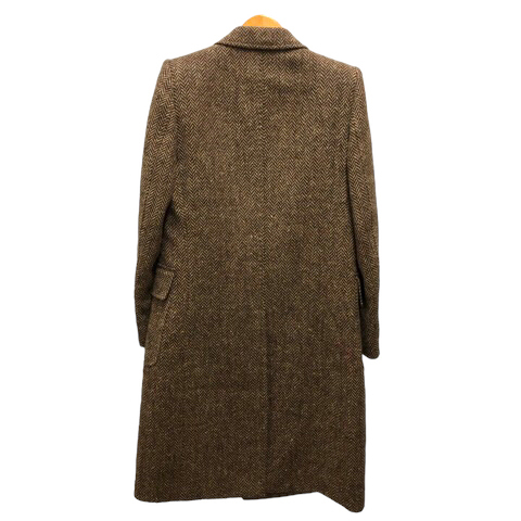  не использовался товар Gucci GUCCI 22AW 644450 ZAFUT шерсть "в елочку" двойной breast пальто шерсть длинный длина длинный рукав 44 чай Brown мужской 
