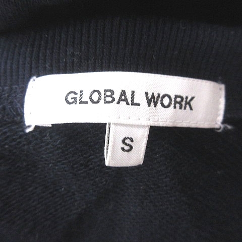  glow bar Work GLOBAL WORK sweat sweatshirt switch knitted embroidery long sleeve S navy blue navy gray white white red red /MS lady's 