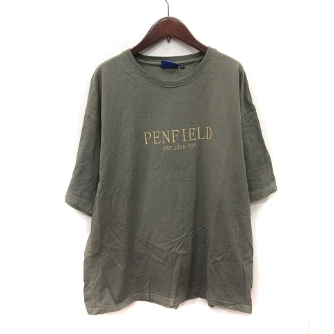 ペンフィールド Penfield Tシャツ カットソー 半袖 L 緑 カーキ /YI メンズ_画像1