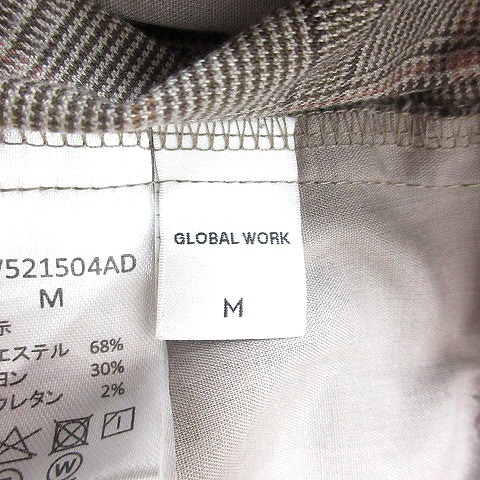 グローバルワーク GLOBAL WORK ストレートパンツ スラックス グレンチェック M ベージュ /MN メンズ_画像5
