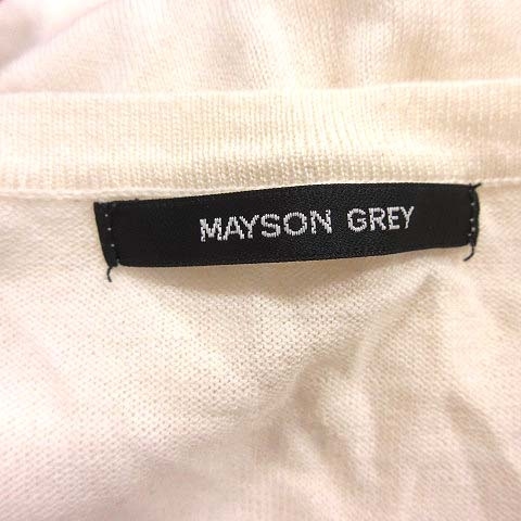  Mayson Grey MAYSON GREY вязаный cut and sewn длинный рукав переключатель ребра вырез лодочкой 2 белый слоновая кость /CT женский 