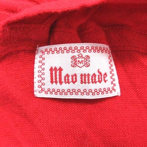 マオメイド mao made ニットカーディガン ロング 長袖 ドロップショルダー Vネック スリット F 赤 レッド /CT レディース_画像5