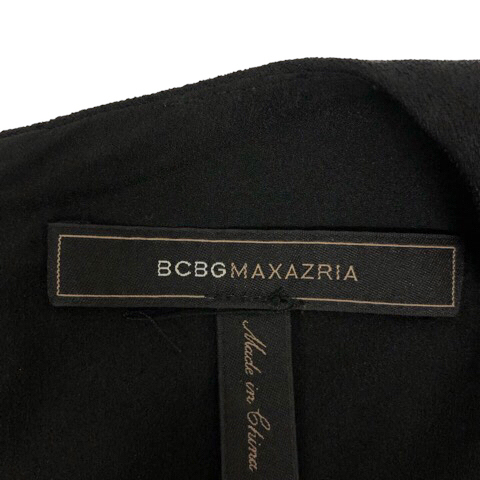 ビーシービージーマックスアズリア BCBGMAXAZRIA ワンピース クルーネック ノースリーブ フリル 無地 ミニ丈 XS 黒 ブラック レディース_画像3