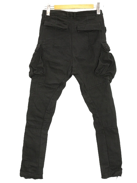 レオポルド ボザート LEOPOLD BOSSERT カーゴ パンツ 44 ブラック 黒 Military Cargo pants Canvas Scarlock Stitch ボトムス メンズ_画像2