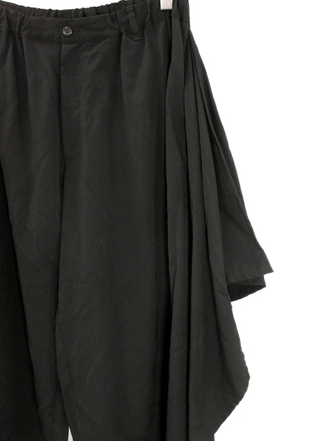 ヨウジヤマモト YOHJI YAMAMOTO ビー B 変形 ワイドパンツ 1 ブラック 黒 ウールギャバジン スカートパンツ 2018AW ボトムス_画像4