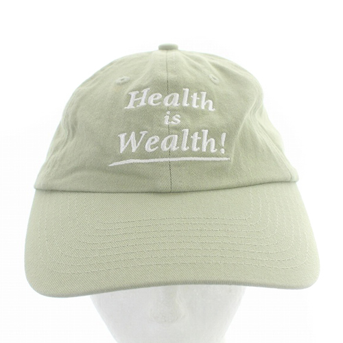 スポーティアンドリッチ Sporty & Rich L'Appartement取り扱い Health is Wealth キャップ 帽子 ロゴ 緑 グリーン /SR13 レディース