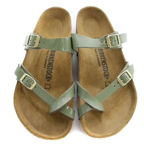 ビルケンシュトック BIRKENSTOCK MAYARI Patent Khaki マヤリ サンダル ミュール 24.5cm 緑 グリーン 1013083 /SR20 レディース_画像3