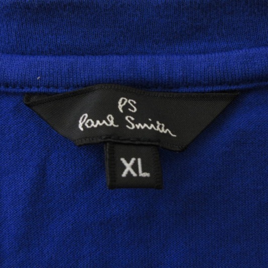 ピーエスポールスミス PS Paul Smith 良品 Tシャツ カットソー 長袖 Vネック 無地 コットン 青 ブルー XL トップス ■GY01 メンズの画像5