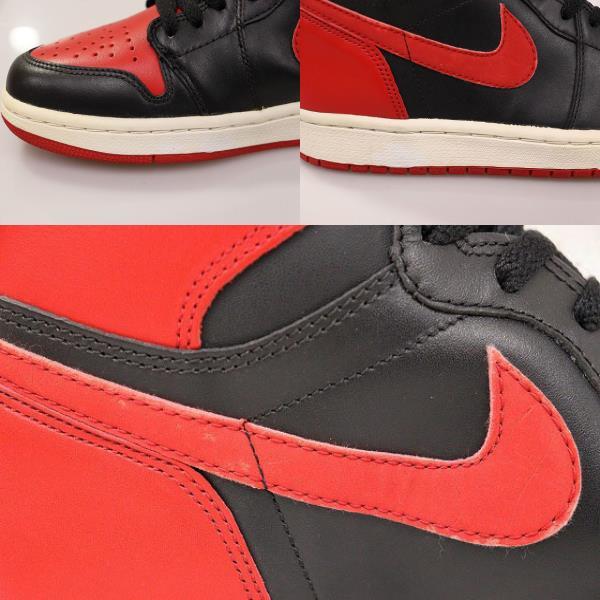 ナイキ NIKE AIR JORDAN 1 RETRO BRED 2001 28.5cm 136066-061 エア ジョーダン I レトロ ブレッド 2001年復刻 ブラック バーシティレッド_画像8