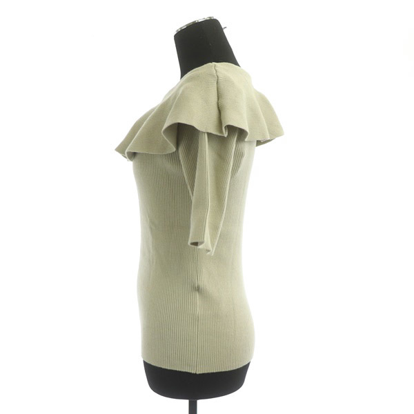  unused goods Proportion Body Dressing PROPORTION BODY DRESSING cape color rib knitted cut and sewn . minute sleeve S khaki 