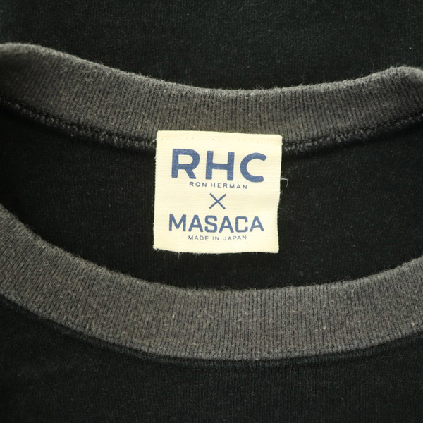 ロンハーマン Ron Herman RHC MASACA Tシャツ カットソー 七分袖 スウェット プリント コットン F 黒 ブラック /MY ■OS メンズの画像3