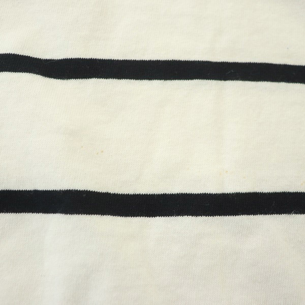  Le Minor Leminor back V bus k shirt cut and sewn long sleeve border cotton 1 white black white black /MY #OS lady's 