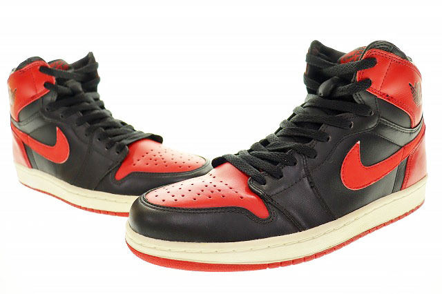 ナイキ NIKE AIR JORDAN 1 RETRO BRED 2001 28.5cm 136066-061 エア ジョーダン I レトロ ブレッド 2001年復刻 ブラック バーシティレッド_画像1