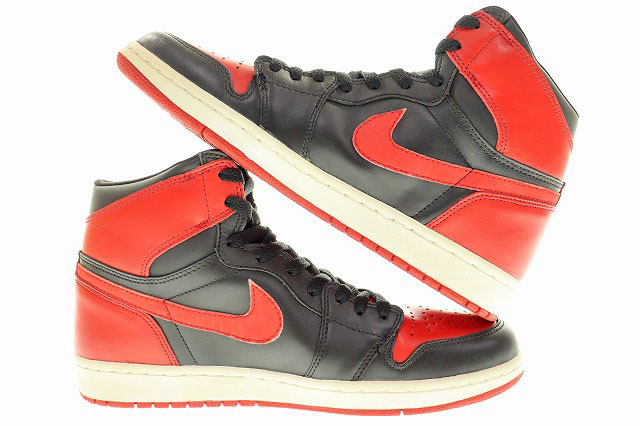 ナイキ NIKE AIR JORDAN 1 RETRO BRED 2001 28.5cm 136066-061 エア ジョーダン I レトロ ブレッド 2001年復刻 ブラック バーシティレッド_画像3