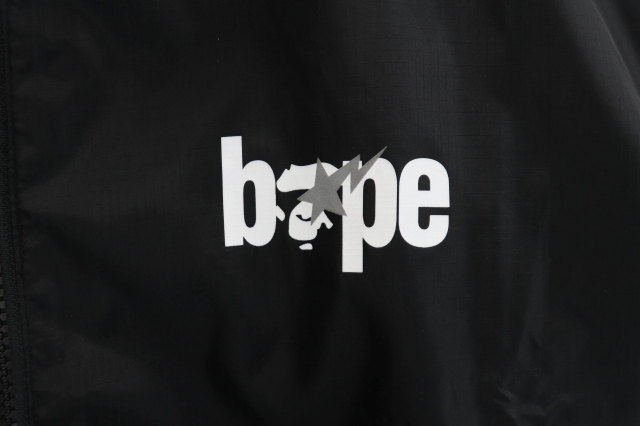 アベイシングエイプ A BATHING APE BAPE LOGO NYLON JACKET ベイプ ロゴ ナイロン ジャケット 001GDJ701003H XL 黒 ブラック_画像5