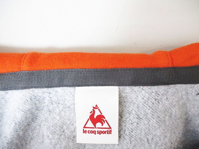 ルコックスポルティフ le coq sportif 長袖 スウェット パーカー ジャケット O 灰系 チャコールグレー ジップアップ 刺繍 裏起毛 メンズ_画像3