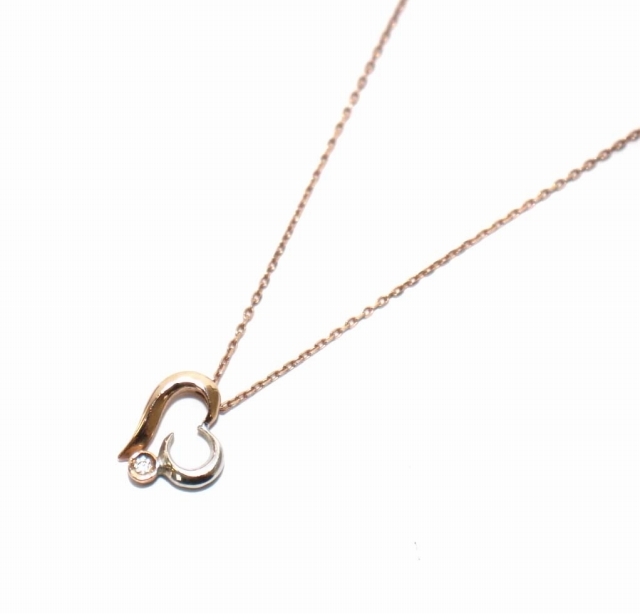 【税込】 STAR スタージュエリー JEWELRY ジュエリー アクセサリー ピンクゴールド K10 0.01ct ペンダント ネックレス オープンハート ネックレス、ペンダント、チョーカー