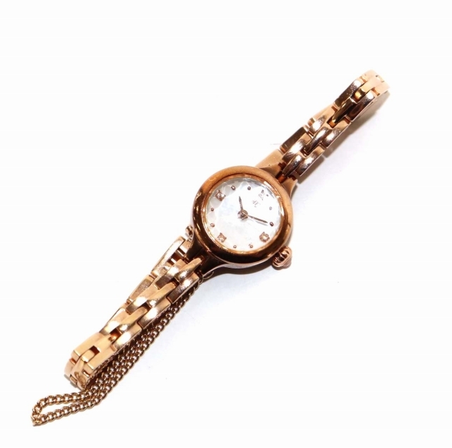 yondosi-4*C wristwatch 2 hands chain rhinestone 111045614202 watch pink gold /DK lady's 