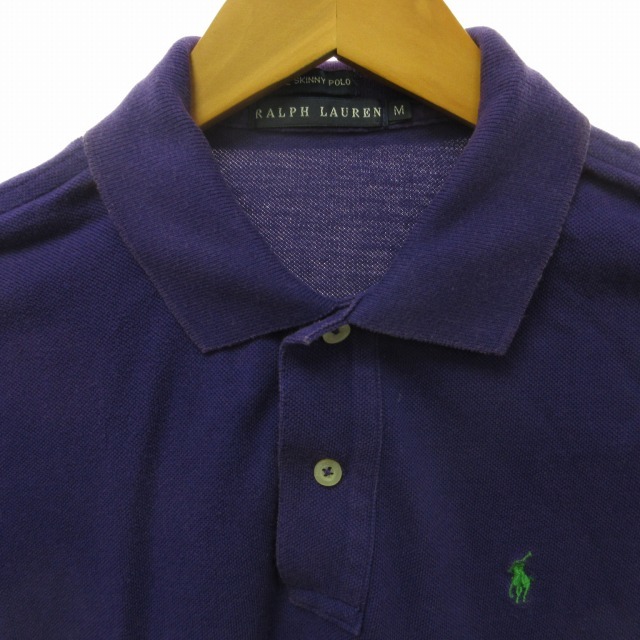 ラルフローレン RALPH LAUREN THE SKINNY POLO ポロシャツ カットソー 半袖 ポニーロゴ 刺繍 紫 パープル M 1127 ■WY レディース_画像3