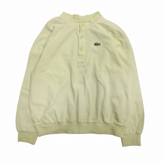 美品 70's フレンチ ラコステ vintage LACOSTE ロング ポロシャツ カットソー オールド ビンテージ ヴィンテージ 44 クリーム メンズ※