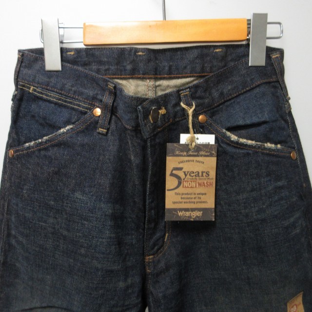  unused goods Wrangler WRANGLER tag attaching dead stock 90s Vintage M1721 wide strut Denim jeans 28 S IBO44