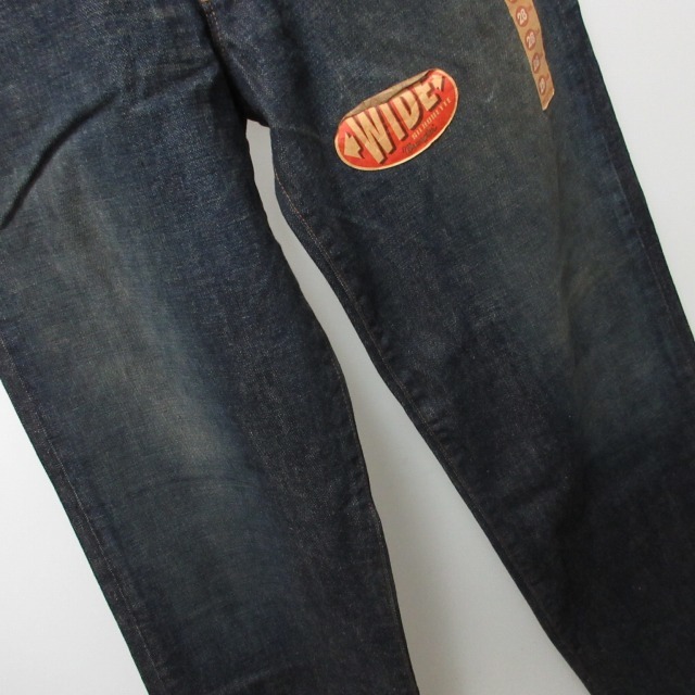  unused goods Wrangler WRANGLER tag attaching dead stock 90s Vintage M1721 wide strut Denim jeans 28 S IBO44