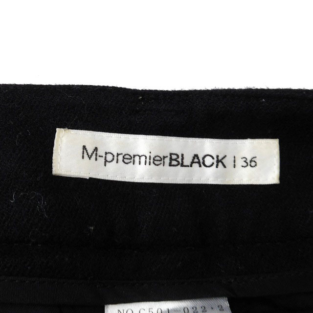 エムプルミエ ブラック M-Premier BLACK パンツ ハーフ ウール ローライズ カシミヤ混 ジップフライ 36 黒 ブラック /NT16 レディース_画像3