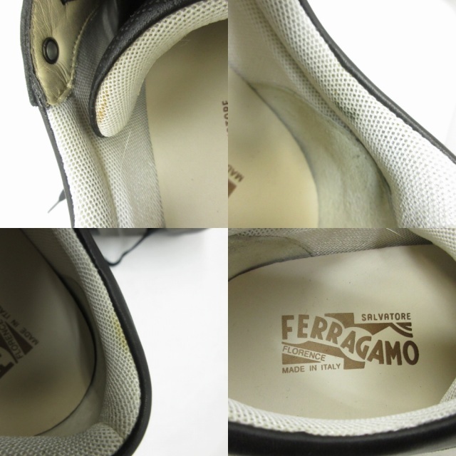 サルヴァトーレフェラガモ Salvatore Ferragamo スニーカー シューズ パンチングデザイン レザー 切替 VG27324 黒 グレー系 7 1/2 EE 約26._画像9