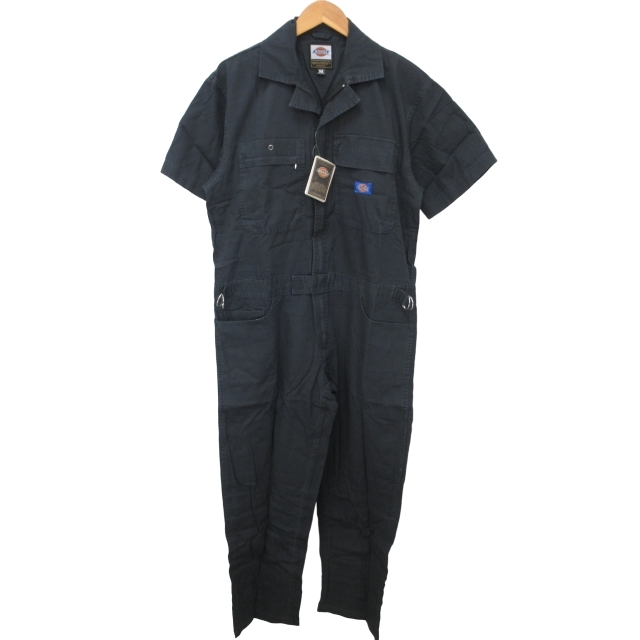 未使用品 ディッキーズ Dickies タグ付き 712 オーバーオール つなぎ オールインワン ロゴ 半袖 紺 ネイビー M 1207 AL12 メンズ_画像1