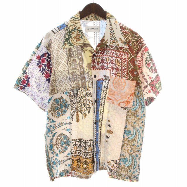 ミヤギヒデタカ MIYAGIHIDETAKA オープンカラーシャツ ペイズリー柄 花柄 半袖 1 マルチカラー /DK メンズ