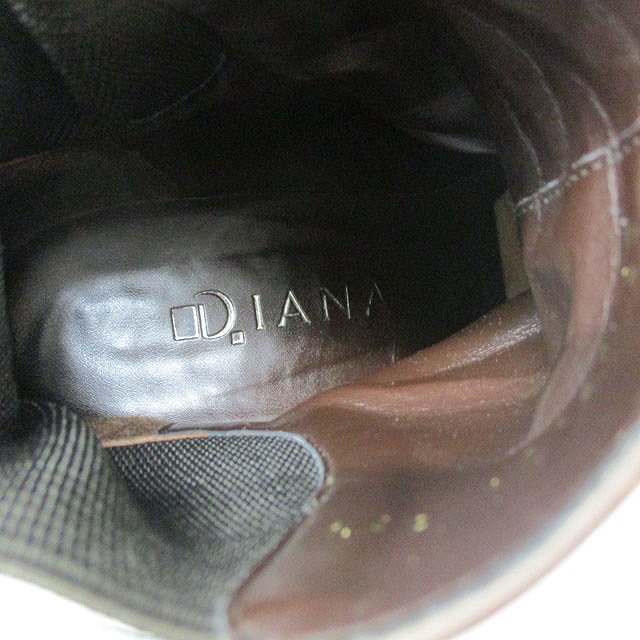 ダイアナ DIANA ショート ブーツ ハイヒール アーモンドトゥ ベルト 23.5 ブラウン 茶 /KT1 レディース_画像3
