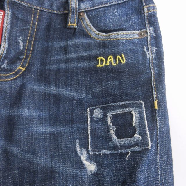  Dsquared DSQUARED2 Denim брюки джинсы ремонт обработка повреждение обработка обтягивающий стрейч индиго голубой 34 примерно XS AL12