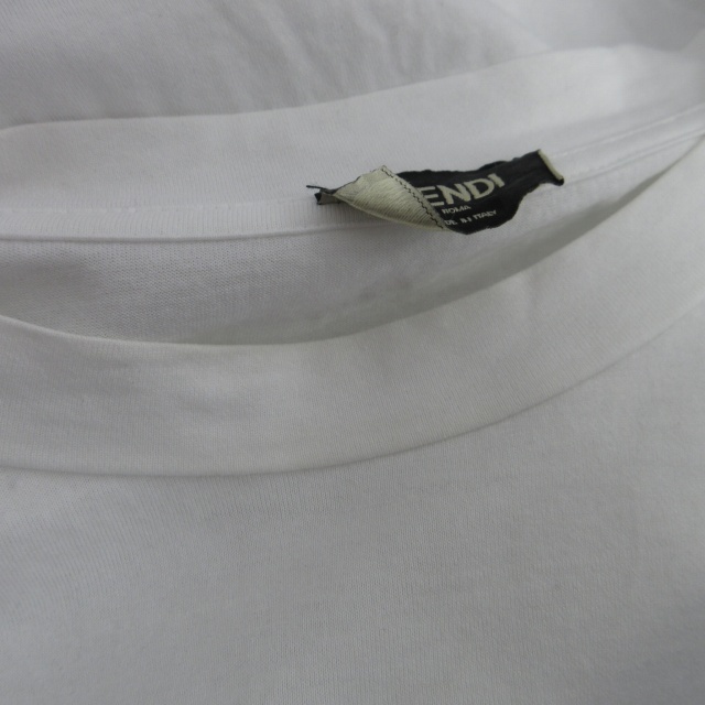 フェンディ FENDI 23SS ホワイトジャージTシャツ カットソー ズッカ柄 切替 FAF682 AN68 イタリア製 半袖 白 ホワイト L 1216 AL12 メンズ_画像6